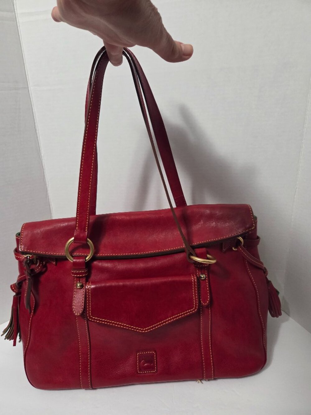 Dooney & Bourke - The Smith Bag -Red -Florentine Collection Vachetta Leather